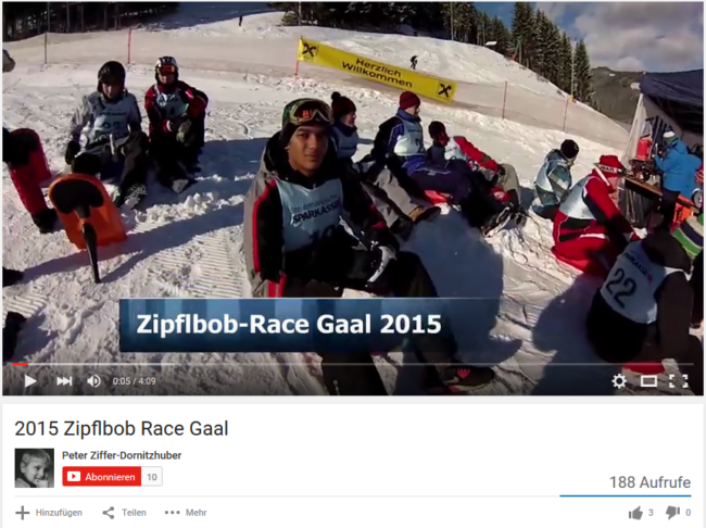 mini bob Rennen Gaal 2015 Zipflbob Downhill Gaal