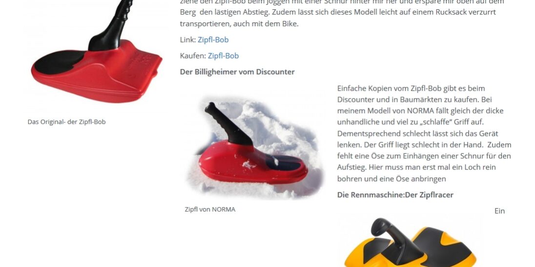 Test und Bewertung Zipflbob