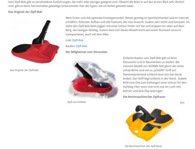 Zipfelbob Test Test und Bewertung Zipflbob
