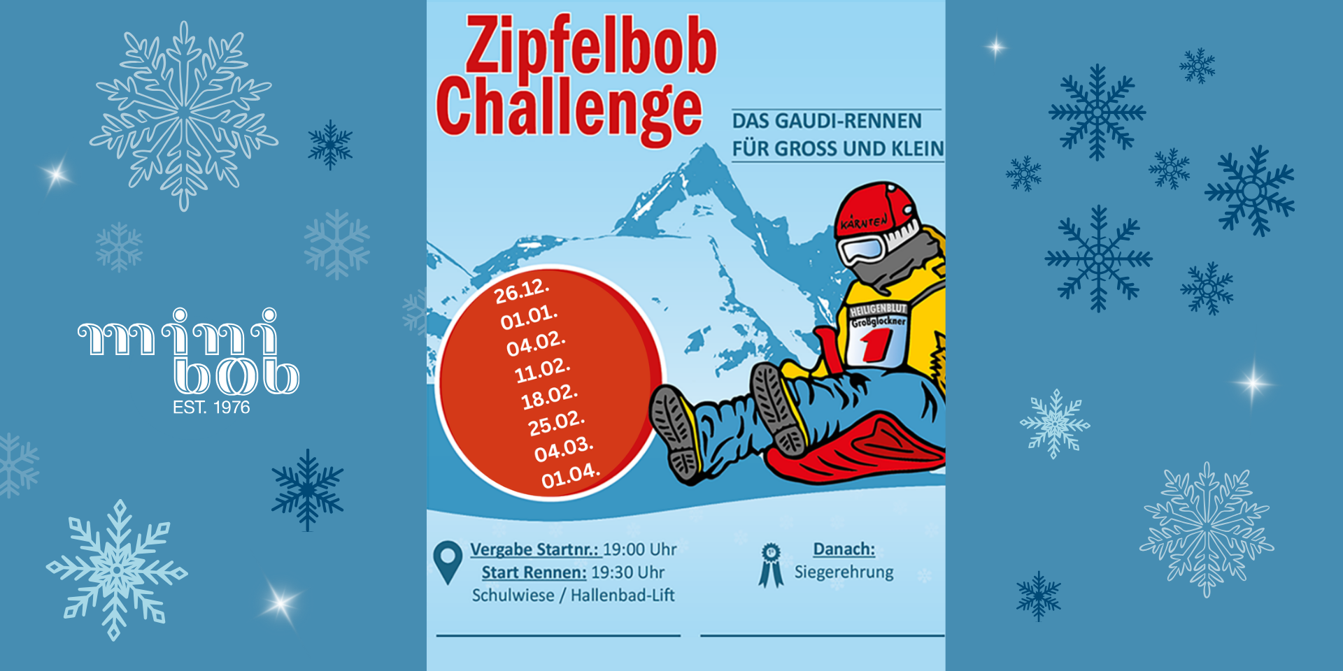 Zipflbob Utmaning 2026 Original mini bob Utmaning Heiligenblut 2026